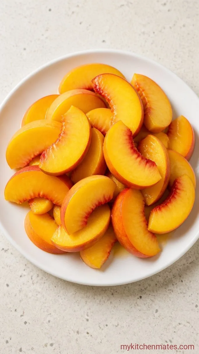 Quick 4-Ingredient Peach Parfait Cups Step 1: Slice the Peaches