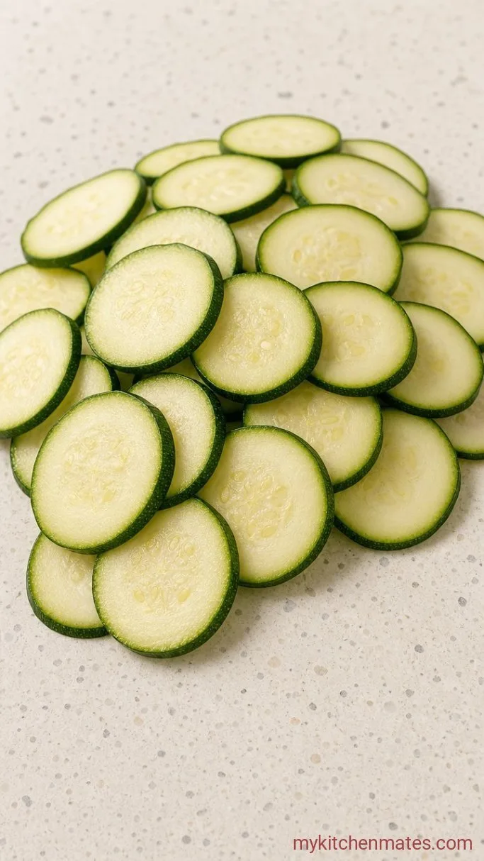 15-Minute Crispy Air Fryer Zucchini Chips Step 1: Slice the Zucchini
