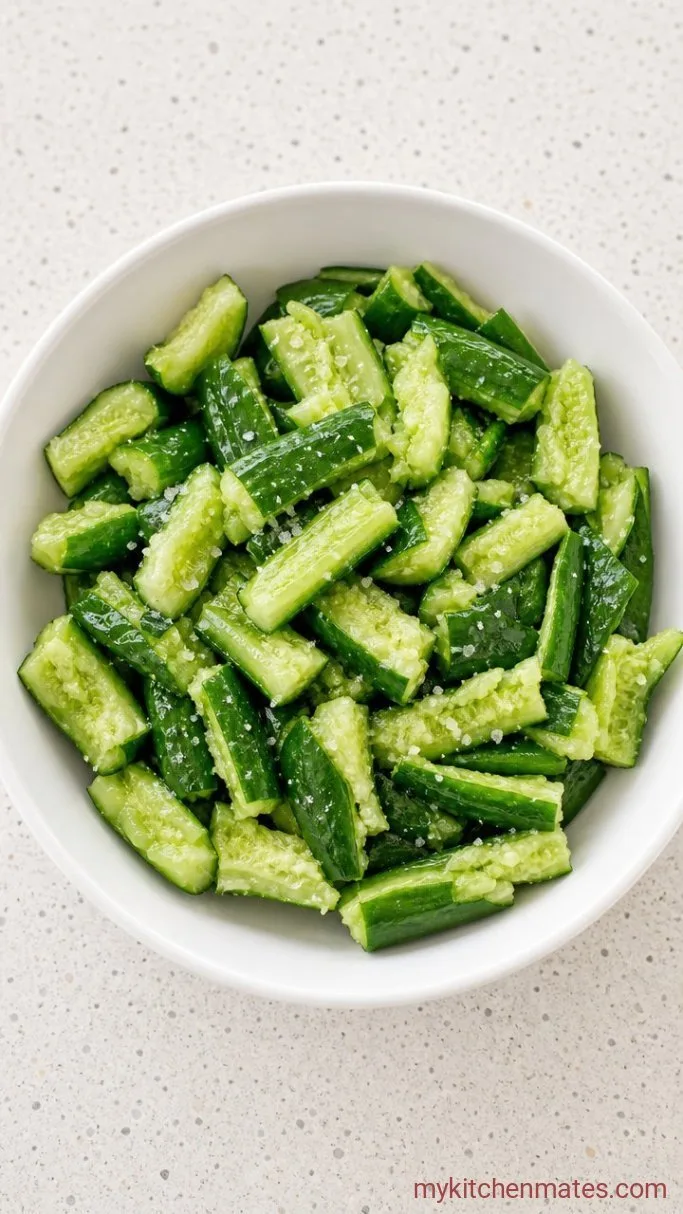 Viral Smashed Cucumber Salad with Soy & Sesame Step 1: Smash and Salt the Cucumbers