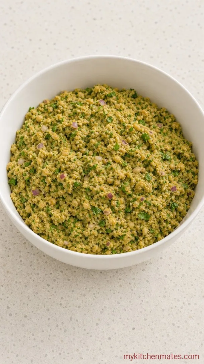 Classic Falafel Sandwich with Creamy Tahini Sauce Step 1: Soak and Process the Chickpea Mixture