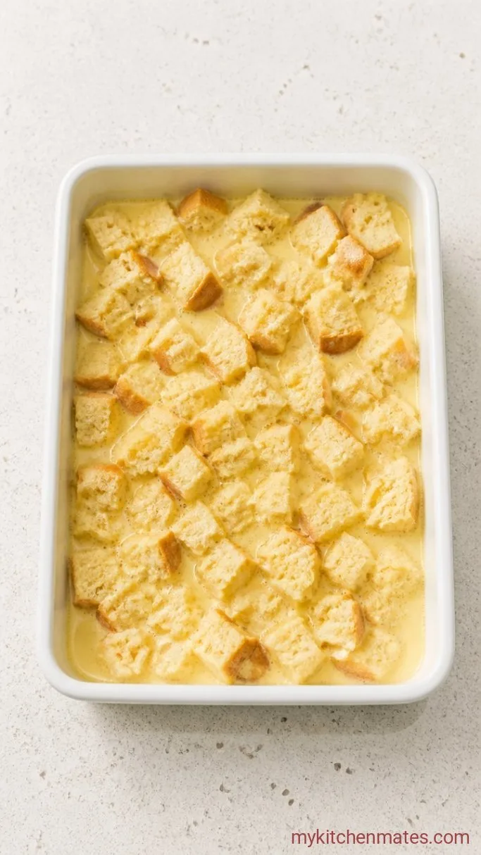 Overnight French Toast Casserole Step 1: Soak the Bread in Custard