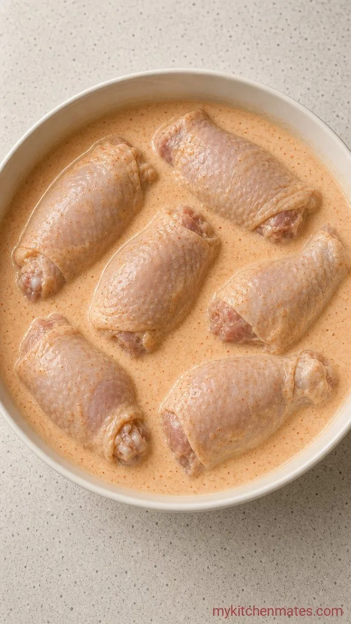 Crispy Buttermilk Fried Chicken Step 1: Soak the Chicken