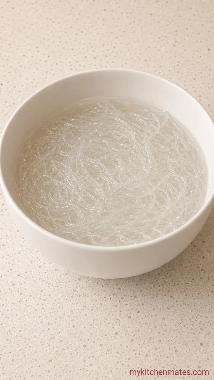 15-Minute Spicy Thai Glass Noodle Salad (Yum Woon Sen) Step 1: Soak the Noodles