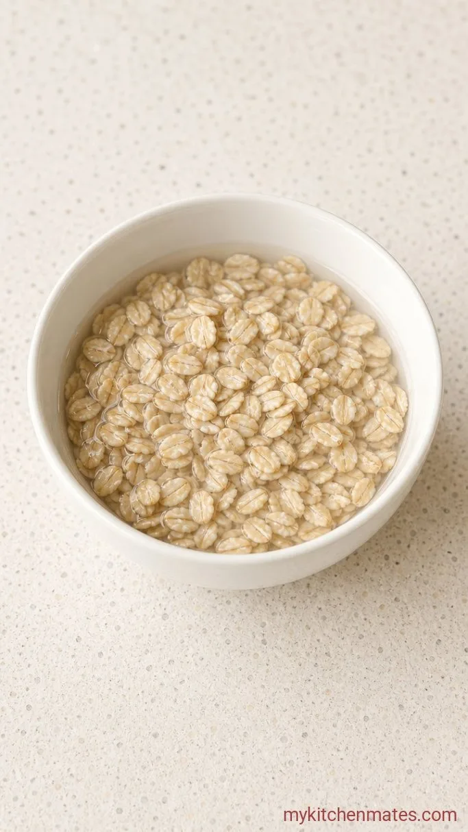 Old-Fashioned Oatmeal Cake with Coconut Pecan Frosting Step 1: Soak the Oats