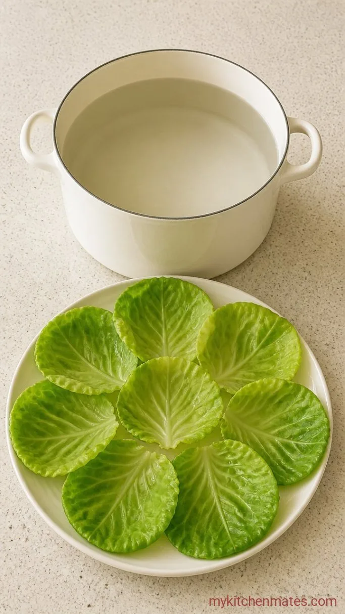 Step 1: Soften the Cabbage Leaves