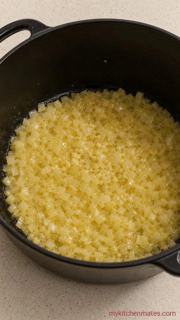 Step 1: Soften the Onion and Garlic