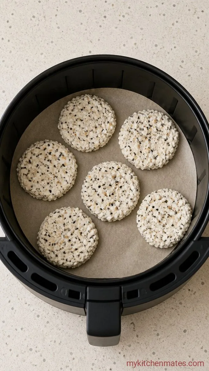 Crispy Air Fryer Cottage Cheese Chips (2 Ingredients!) Step 1: Spread the Cheese