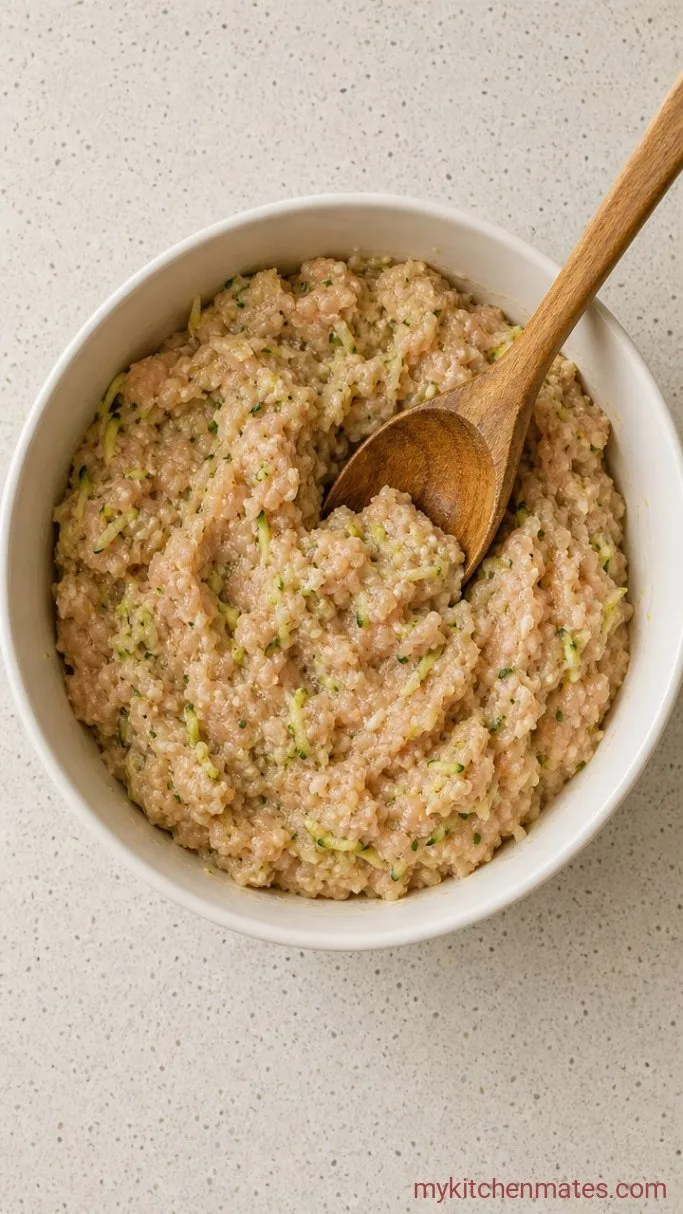 Baked Zucchini Meatballs (Tender and Easy) Step 1: Squeeze and Mix the Meatball Mixture