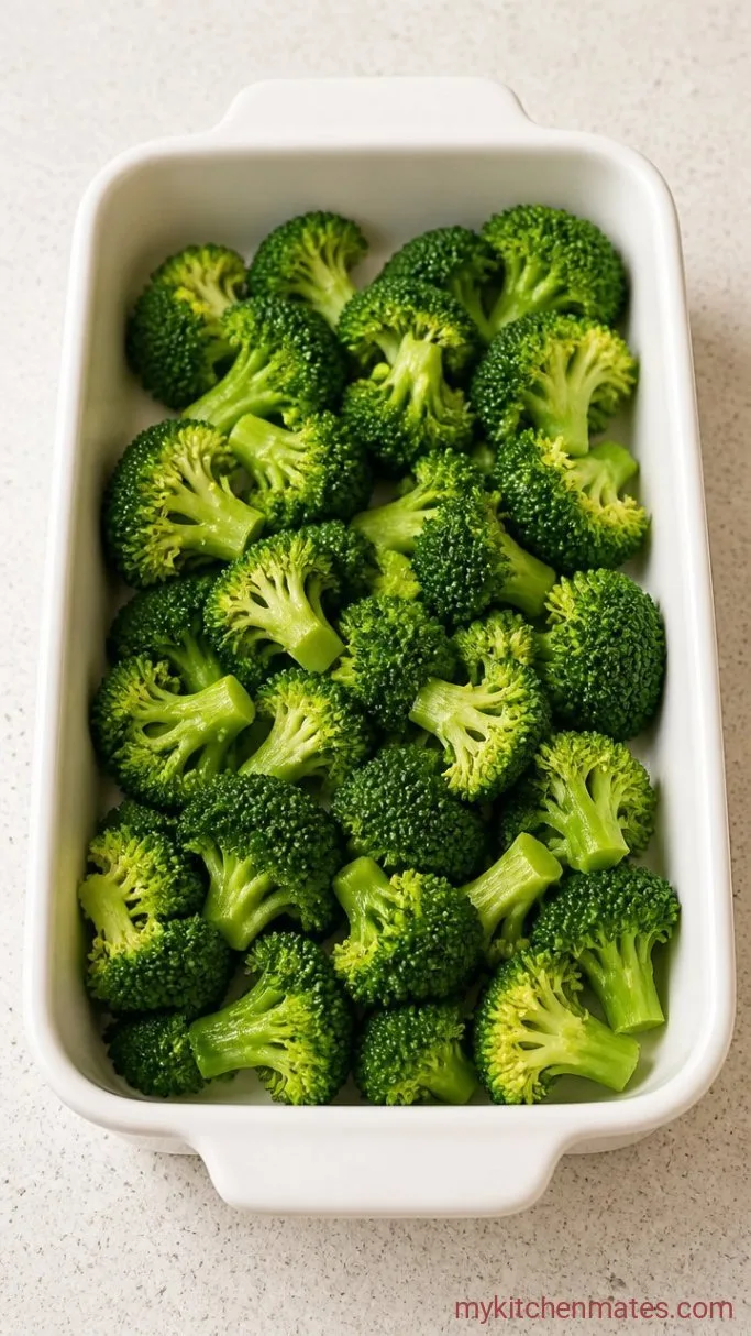 Creamy Broccoli Cheddar Casserole Step 1: Steam the Broccoli