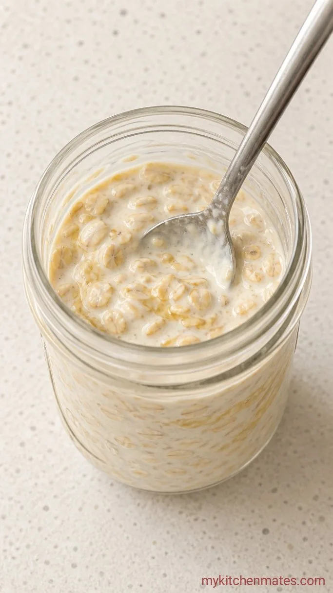 Creamy 5-Ingredient Greek Yogurt Overnight Oats Step 1: Stir Everything Together