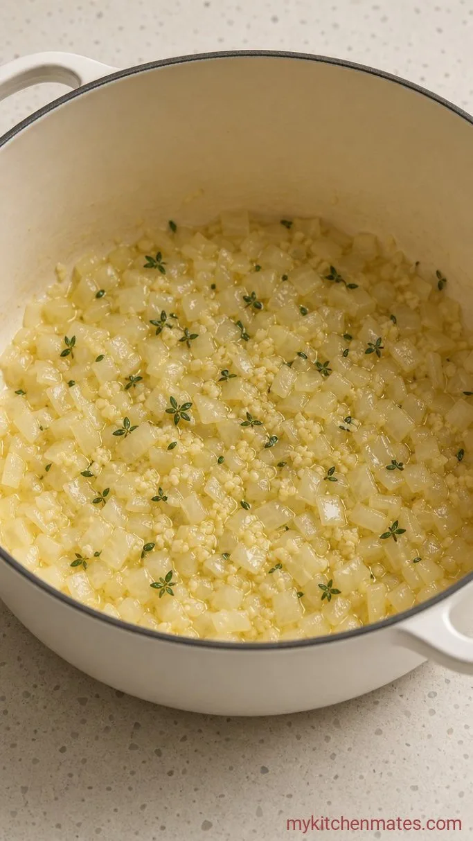 Quick Weeknight Chicken Corn Soup Step 1: Sweat the Aromatics