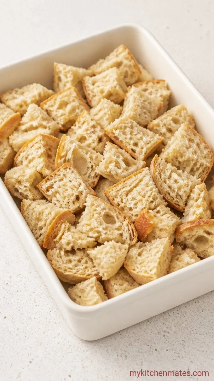 Step 1: Tear and Arrange the Bread