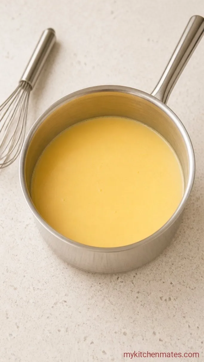 Apple Pie Ice Cream with Cinnamon Swirls and Buttery Crust Chunks Step 1: Temper the Custard