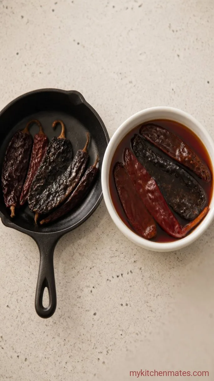 Step 1: Toast the Chiles and Rehydrate Them