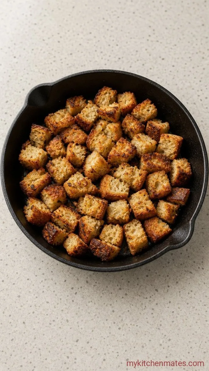 30-Minute Chicken Caesar Salad Step 1: Toast the Croutons