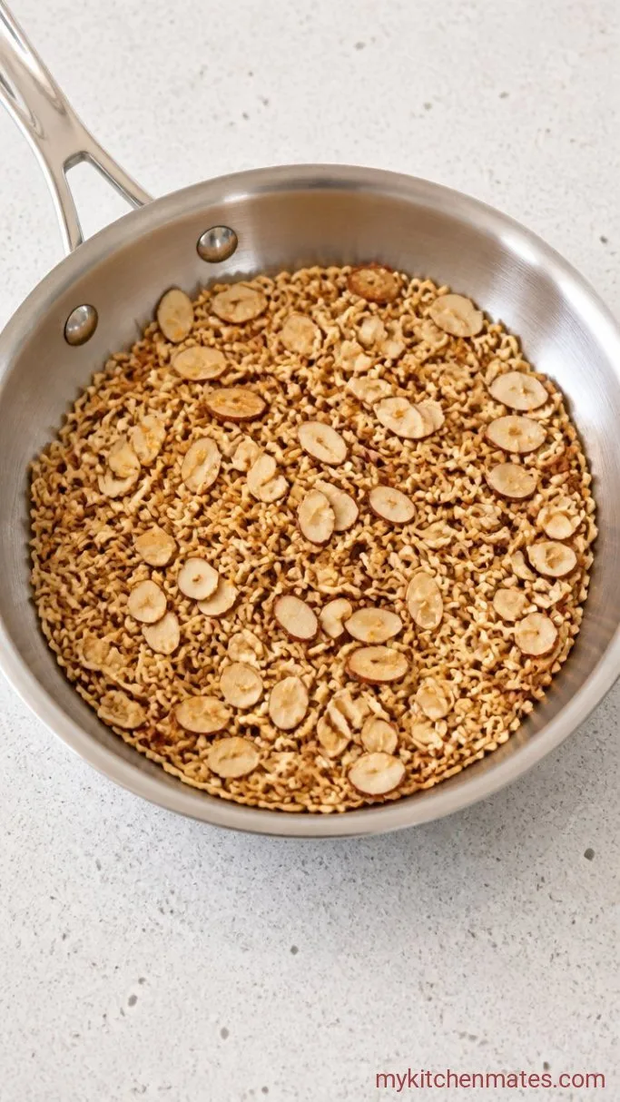 Step 1: Toast the Noodles and Almonds