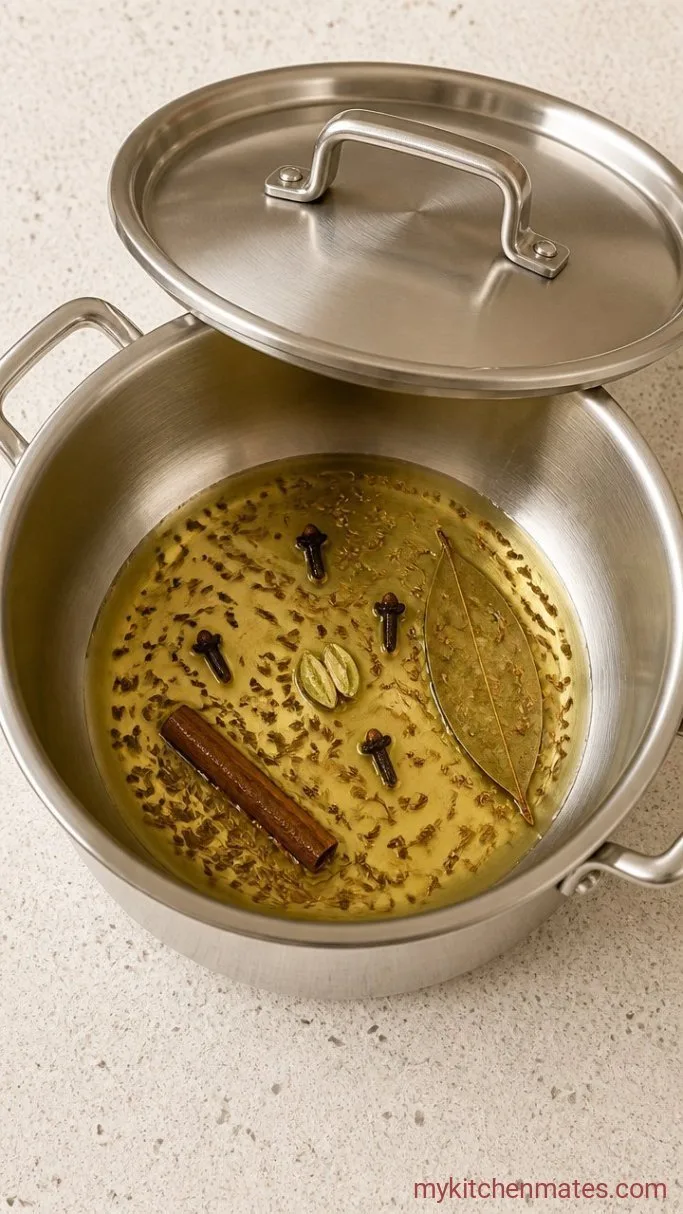 Fragrant Vegetable Pulao (Indian Rice Pilaf) Step 1: Toast the Whole Spices