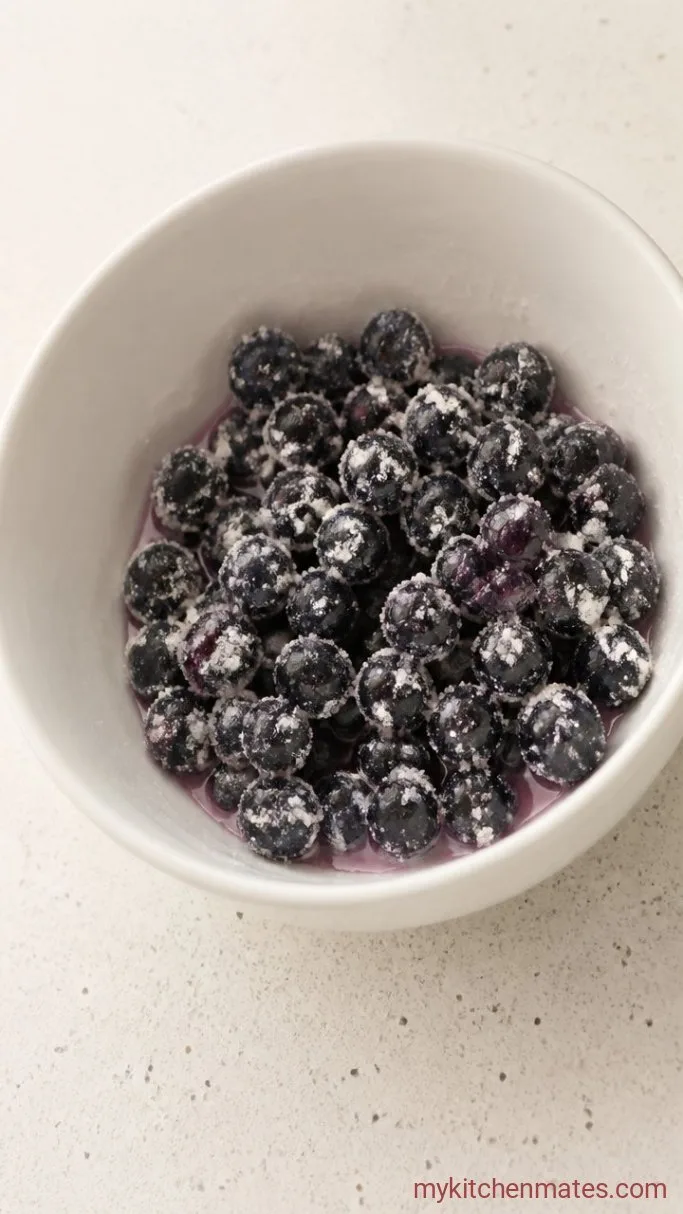 Easy Blueberry Cobbler with Fluffy Biscuit Topping Step 1: Toss the Berry Filling