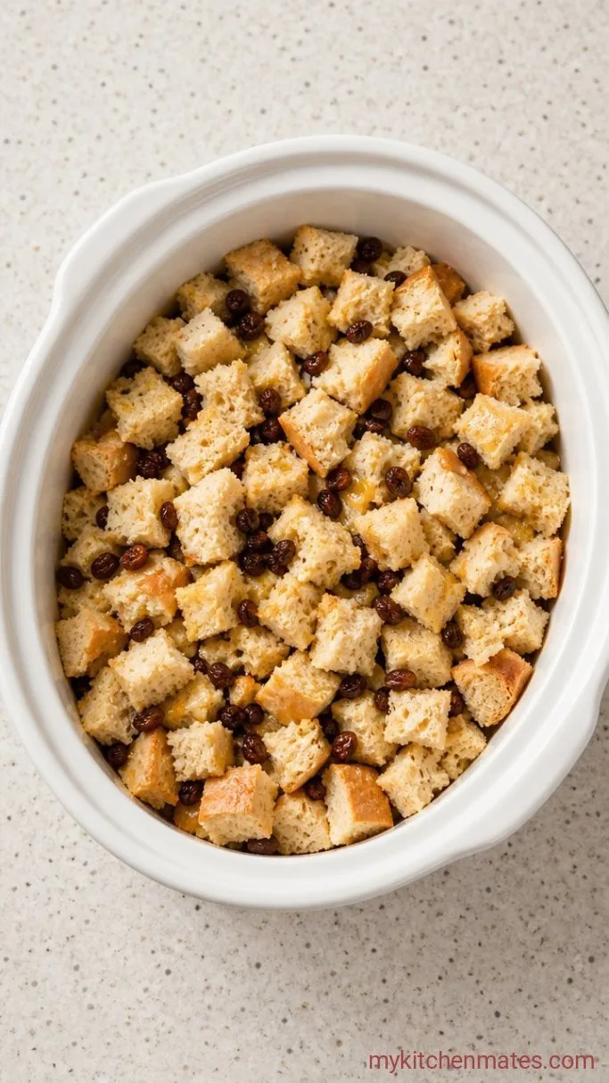 Step 1: Toss the Bread and Raisins