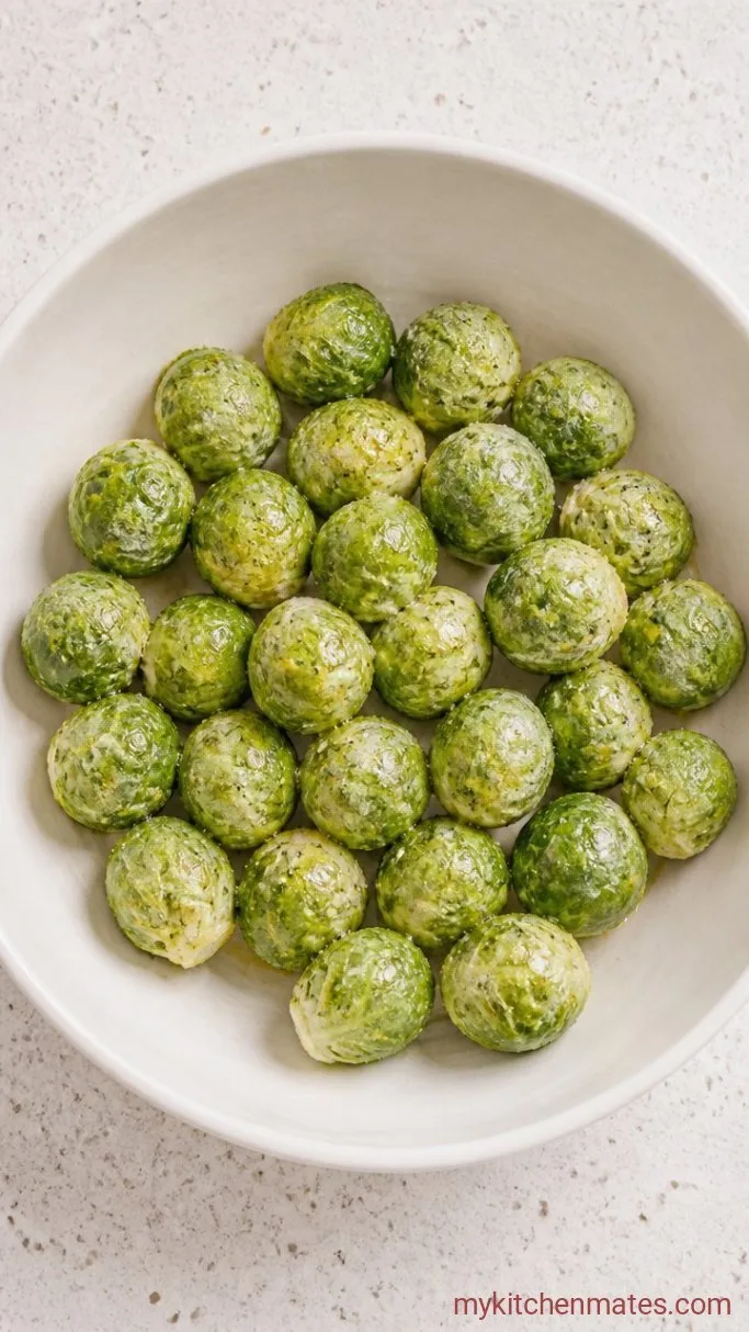 Step 1: Toss the Brussels Sprouts with Oil and Seasonings