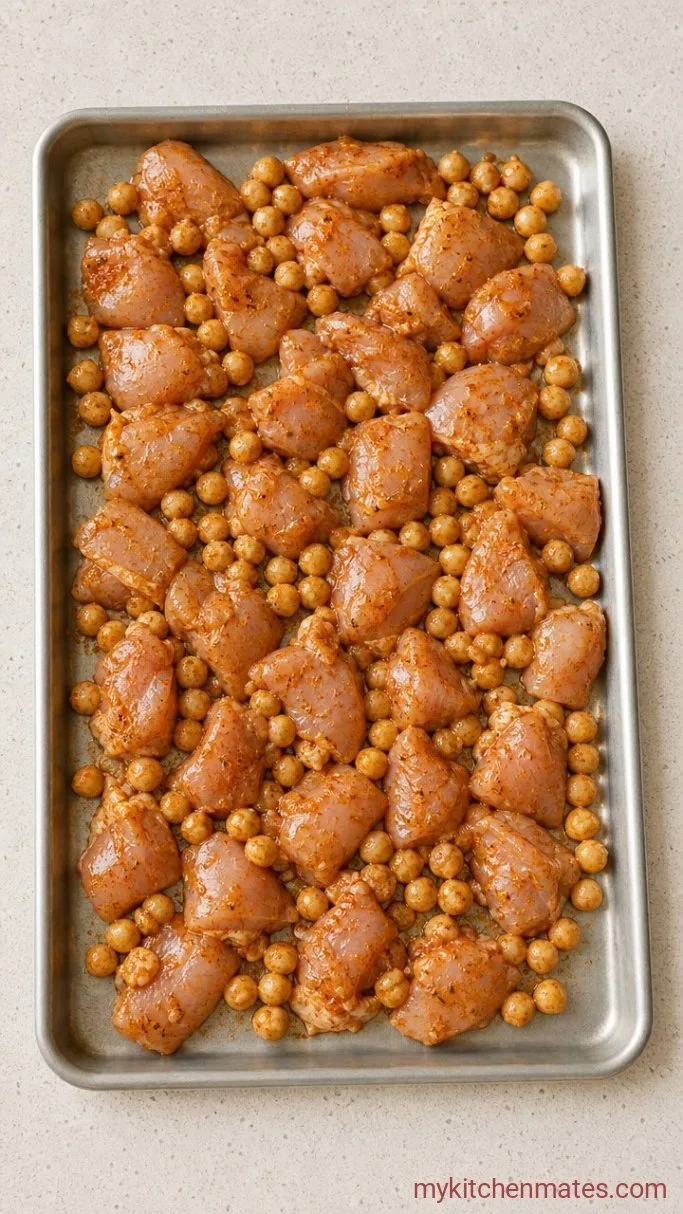 Step 1: Toss the Chicken and Chickpeas