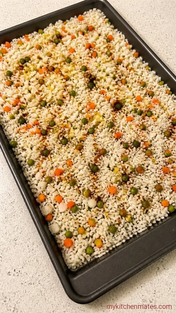 Step 1: Toss the Rice and Veggies