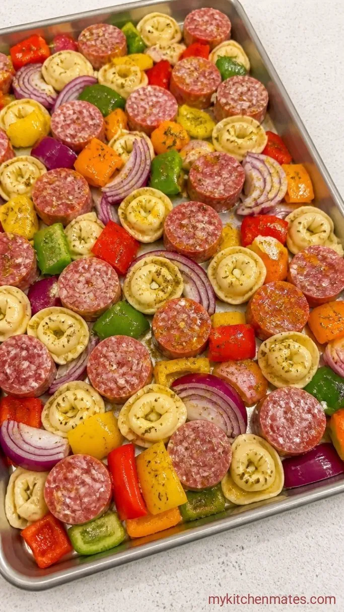 Step 1: Toss the Sausage and Vegetables