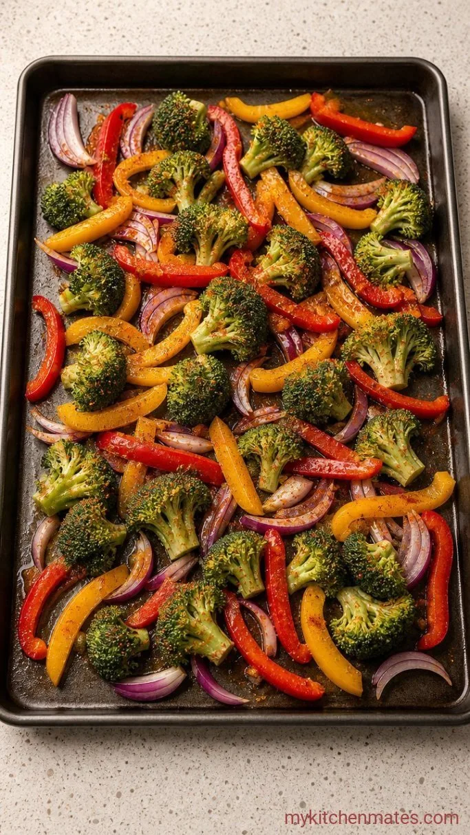 30-Minute Turkey Sausage Sheet Pan Dinner Step 1: Toss the Vegetables