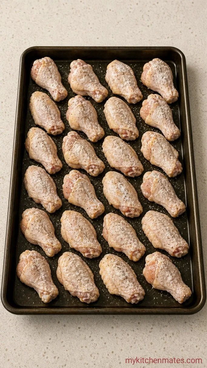 Step 1: Toss the Wings with Baking Powder