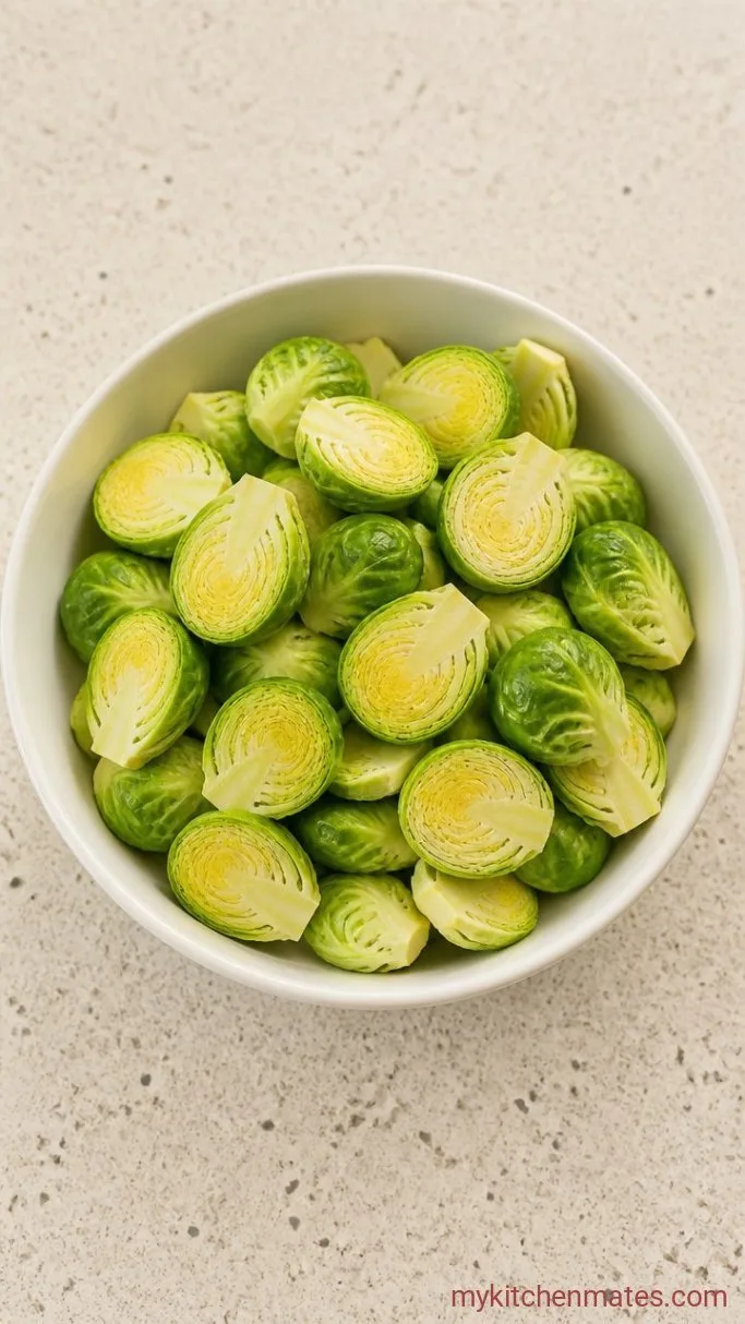 Step 1: Trim and Halve the Brussels Sprouts