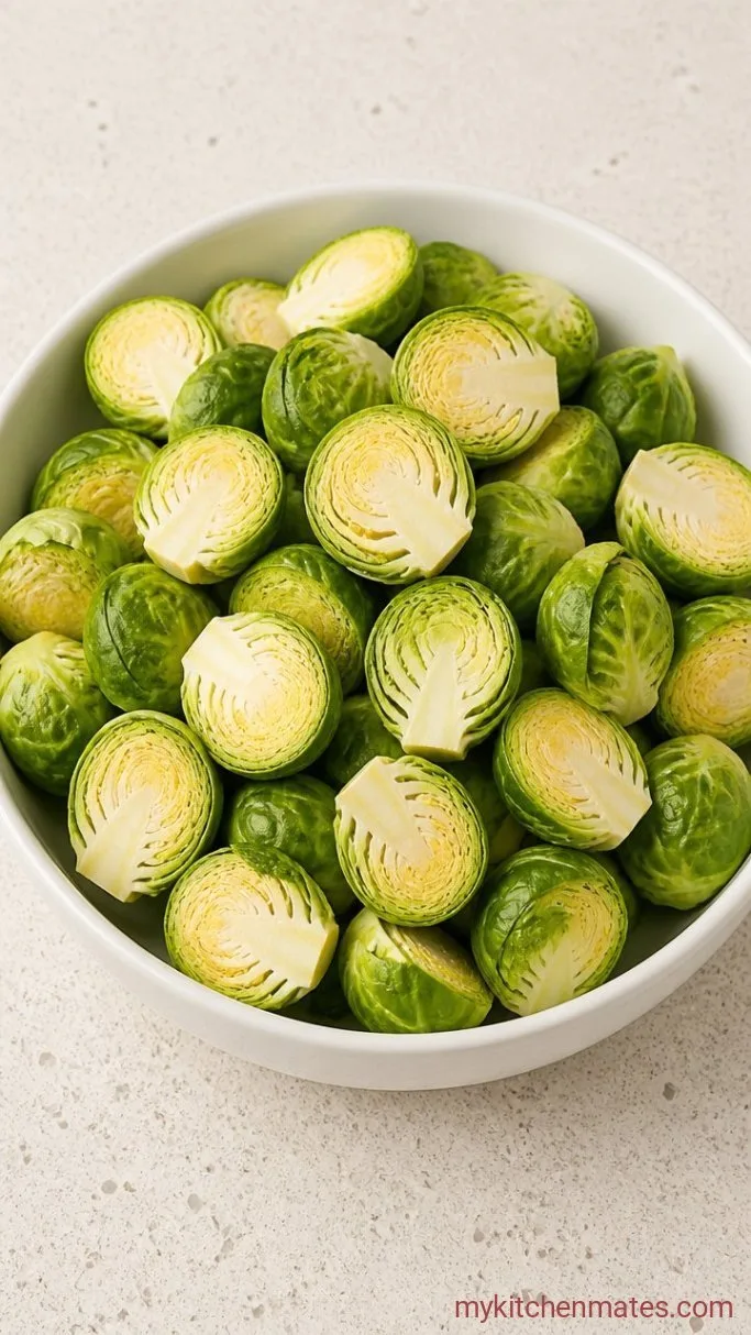 Step 1: Trim and Halve the Brussels Sprouts