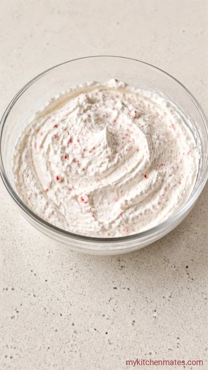 No-Bake Christmas Cookie Lasagna Step 1: Whip the Peppermint Cream