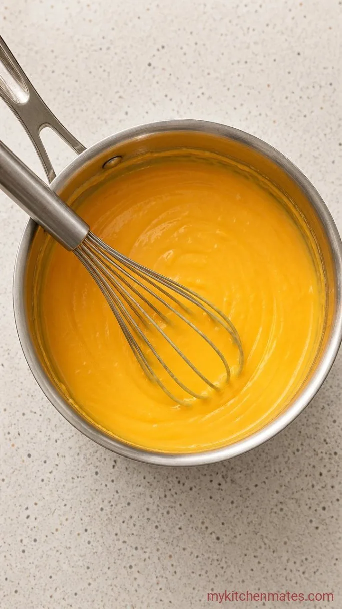 Creamy Broccoli Cheese Casserole with Buttery Cracker Topping Step 1: Whisk the Cheese Sauce