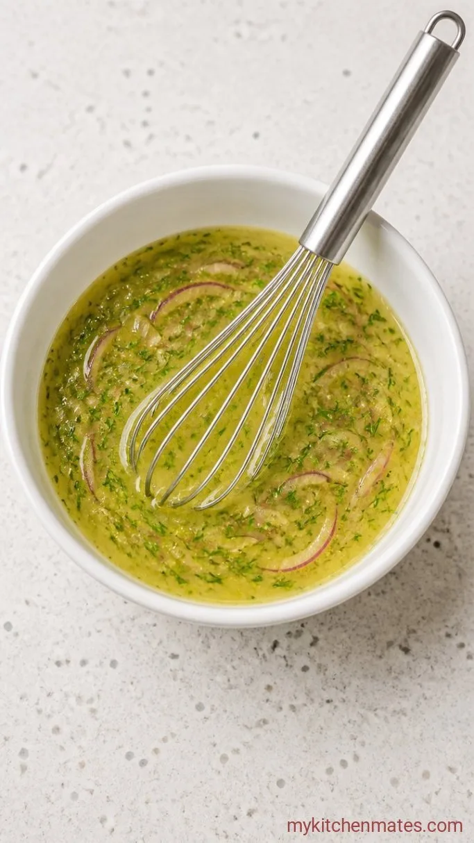 10-Minute Apple Cucumber Salad Step 1: Whisk the Dressing