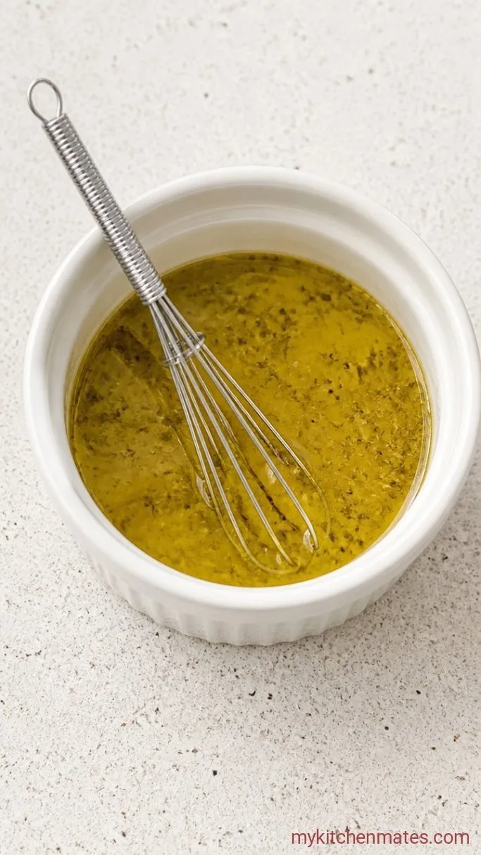 15-Minute Greek Cucumber Tomato Salad Step 1: Whisk the Dressing