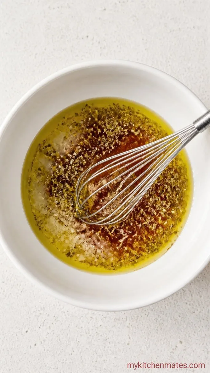 5-Minute Greek Salad Dressing Step 1: Whisk the Dressing