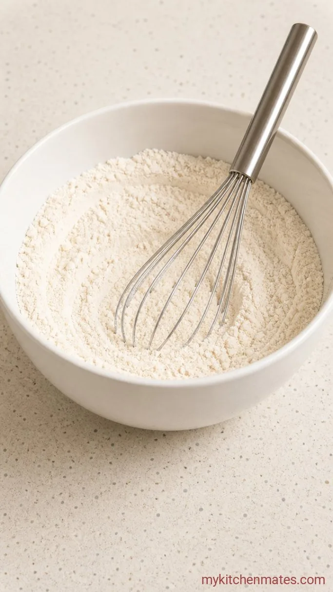 Italian Cream Cake with Toasted Pecans and Cream Cheese Frosting Step 1: Whisk the Dry Ingredients