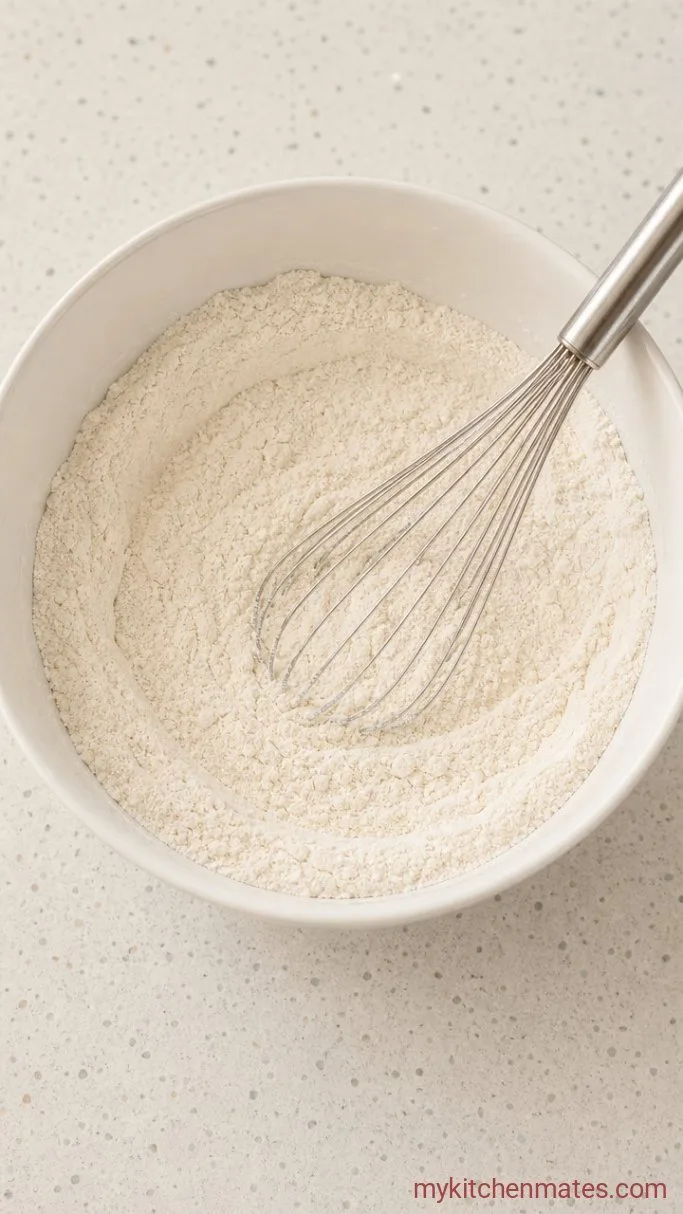 Easy Strawberry Loaf Cake Step 1: Whisk the Dry Ingredients