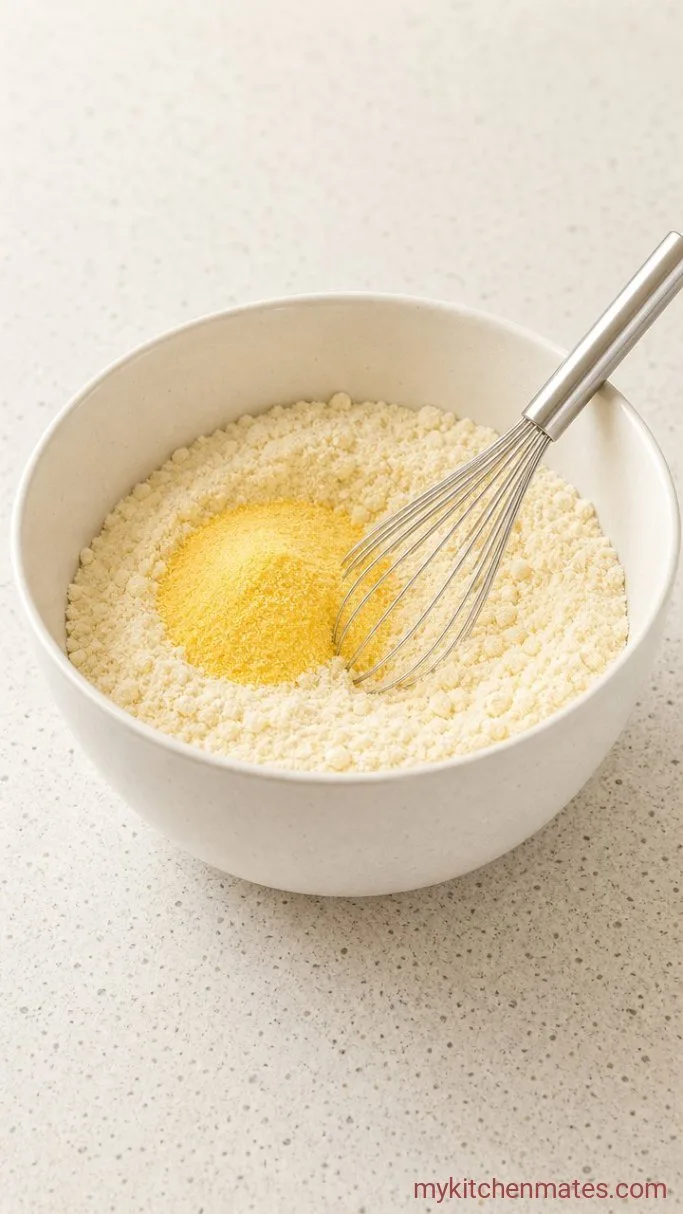 Moist Lemon Jello Cake That Stays Soft for Days Step 1: Whisk the Dry Ingredients
