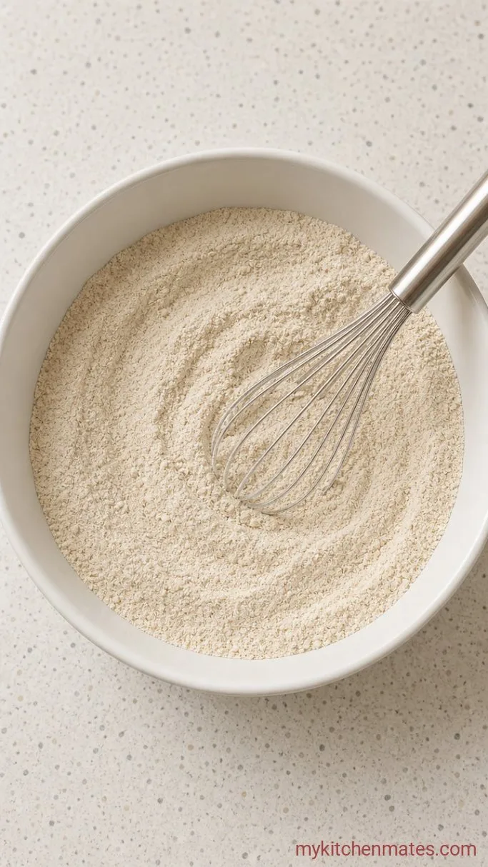 Fluffy High-Protein Sheet Pan Pancakes Step 1: Whisk the Dry Ingredients