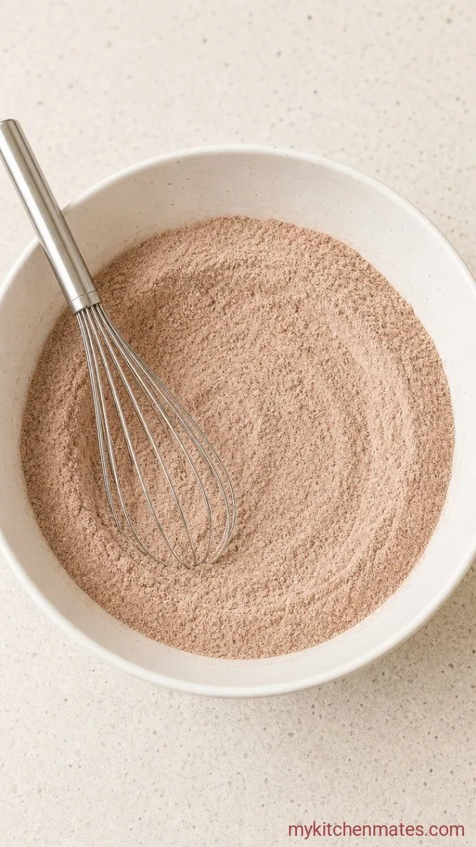 Rich Gluten Free Dairy Free Chocolate Cake Step 1: Whisk the Dry Ingredients