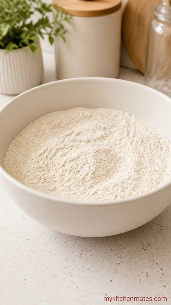 Quick Garlic Cheddar Drop Biscuits Step 1: Whisk the Dry Ingredients