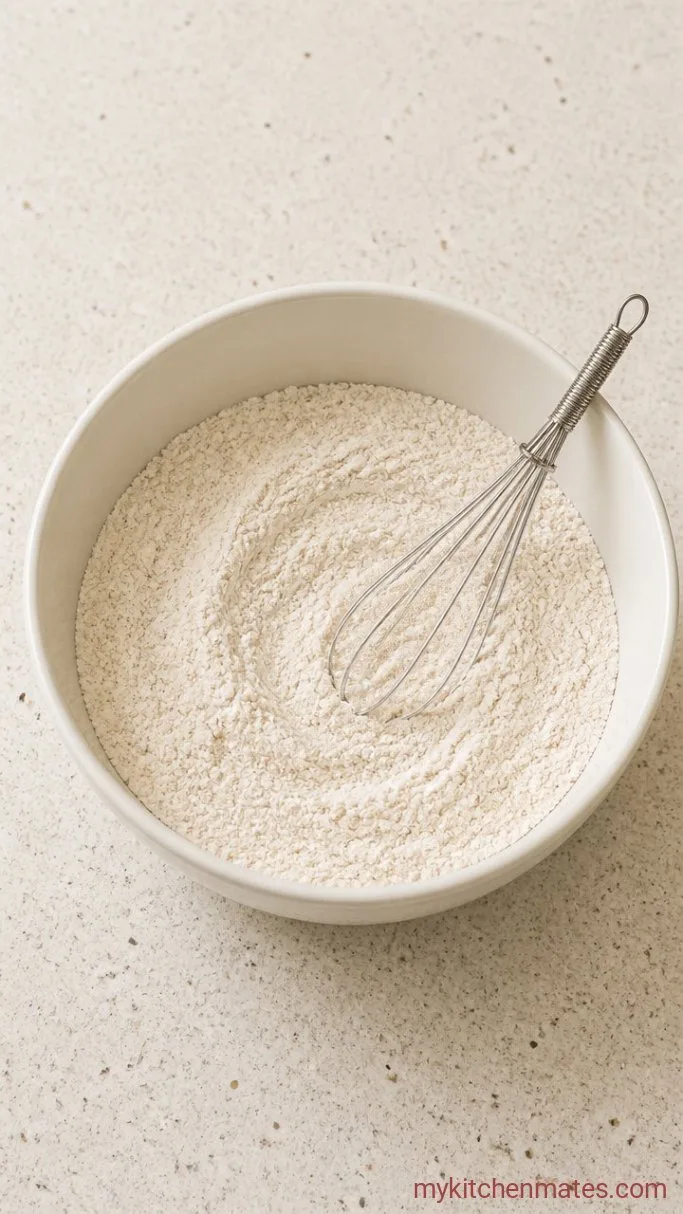 Quick & Flaky Sourdough Cheddar Biscuits Step 1: Whisk the Dry Ingredients