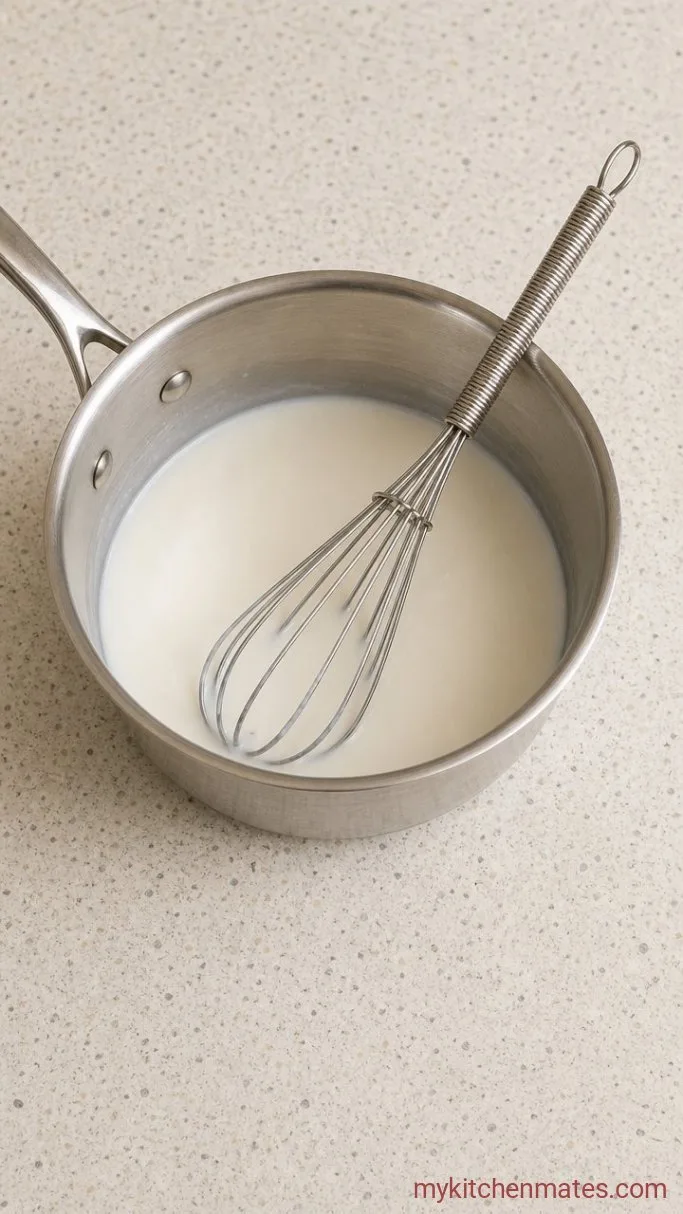 5-Minute Silky Nacho Cheese Sauce Step 1: Whisk the Slurry