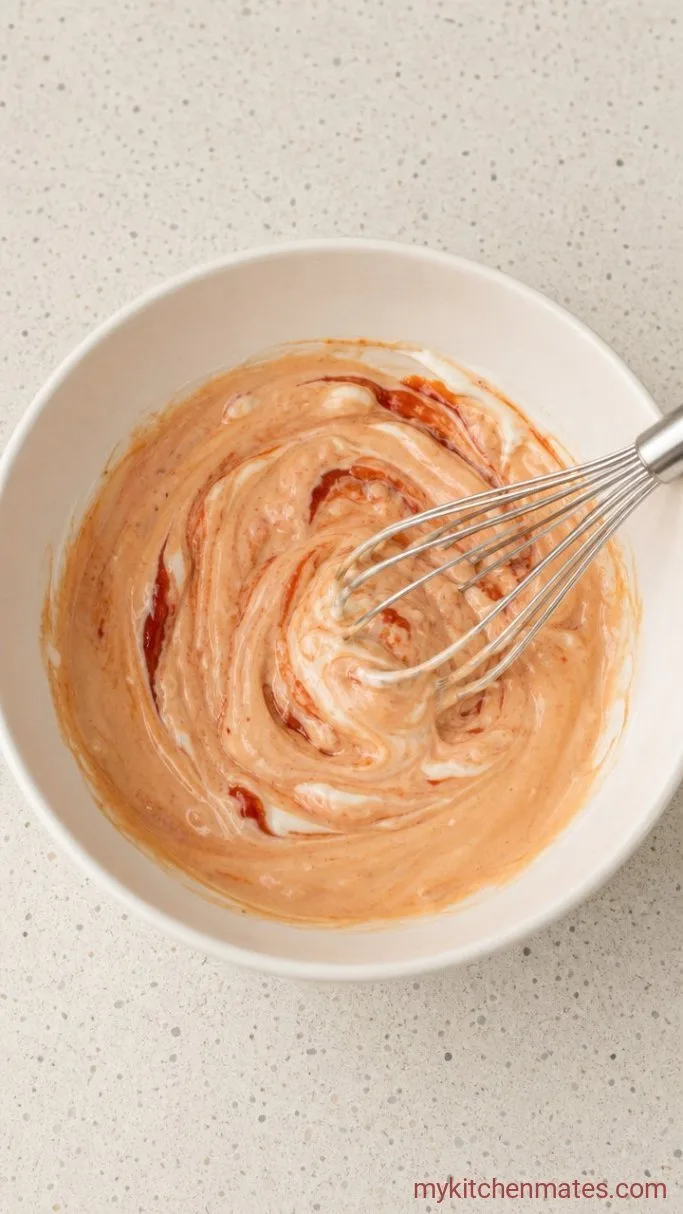 5-Minute Raising Cane’s Sauce Copycat Step 1: Whisk Together the Mayo and Ketchup