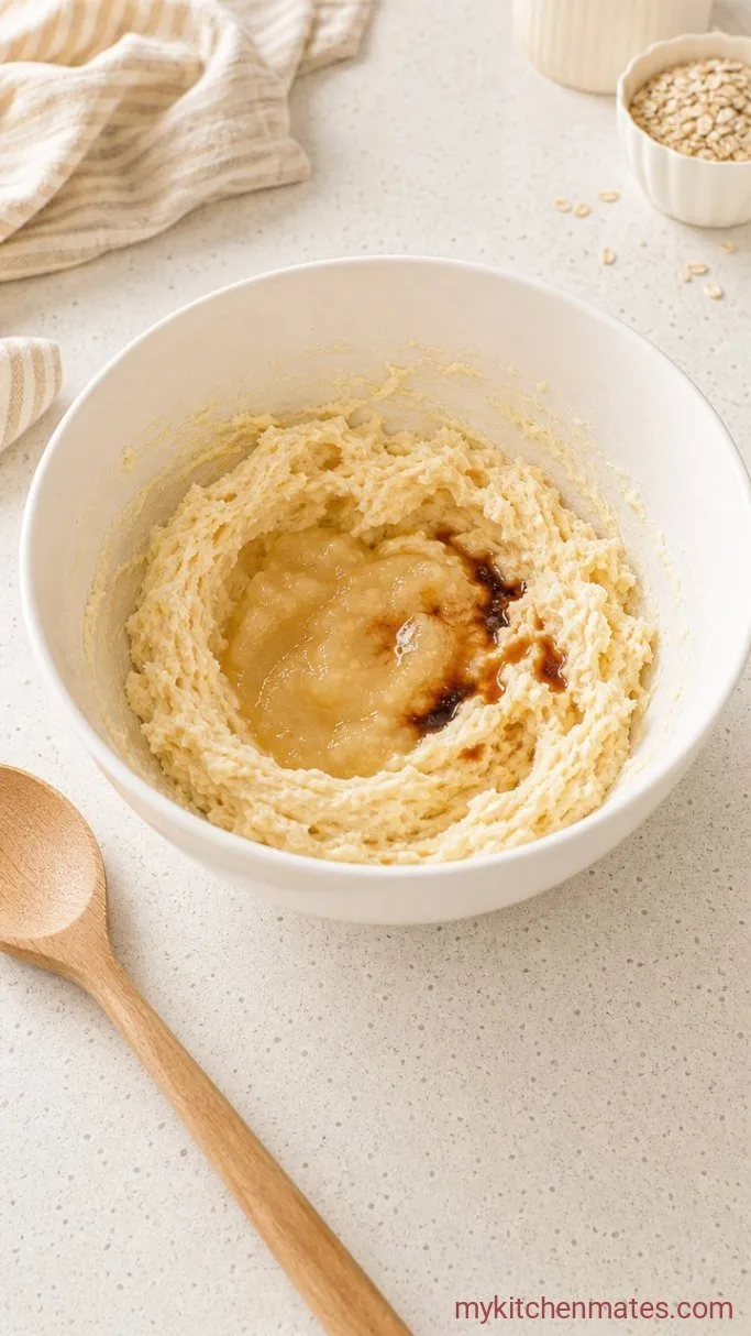Step 2: Add the Applesauce and Vanilla
