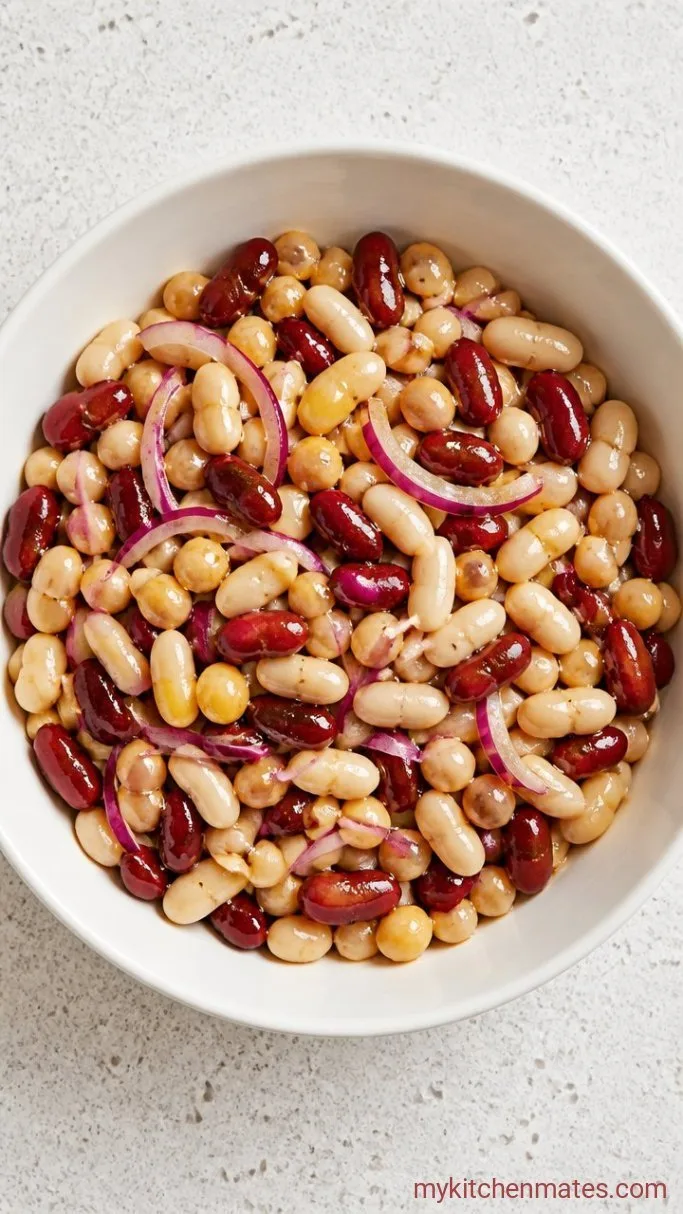 10-Minute Marinated Bean Salad Step 2: Add the Beans and Onion