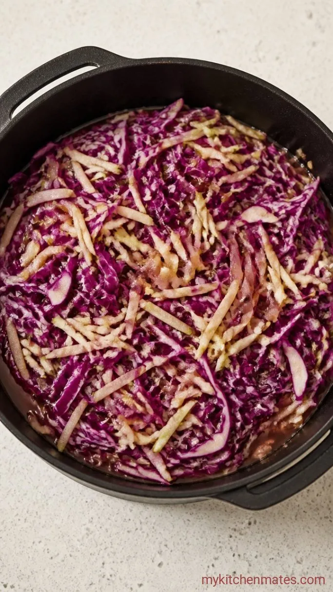 Step 2: Add the Cabbage and Apple
