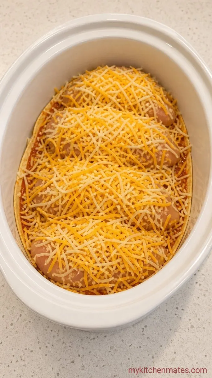 Step 2: Add the Chicken and Cheese