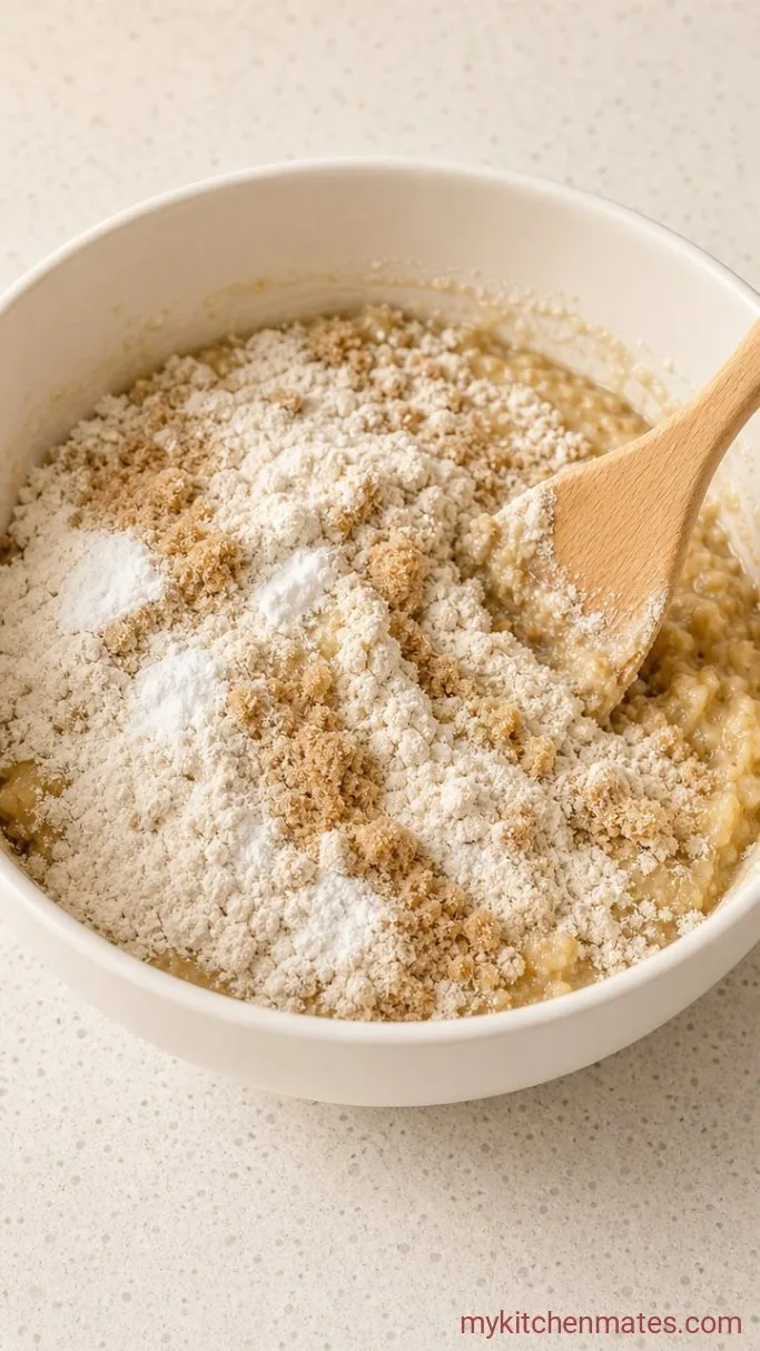 One-Bowl Vegan Banana Muffins Step 2: Add the Dry Ingredients